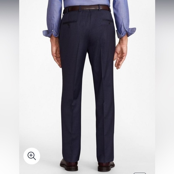 Brooks Brothers Madison Fit Navy Blue Flat Front Wool Trouser Size 36 x 28 - Picture 2 of 14